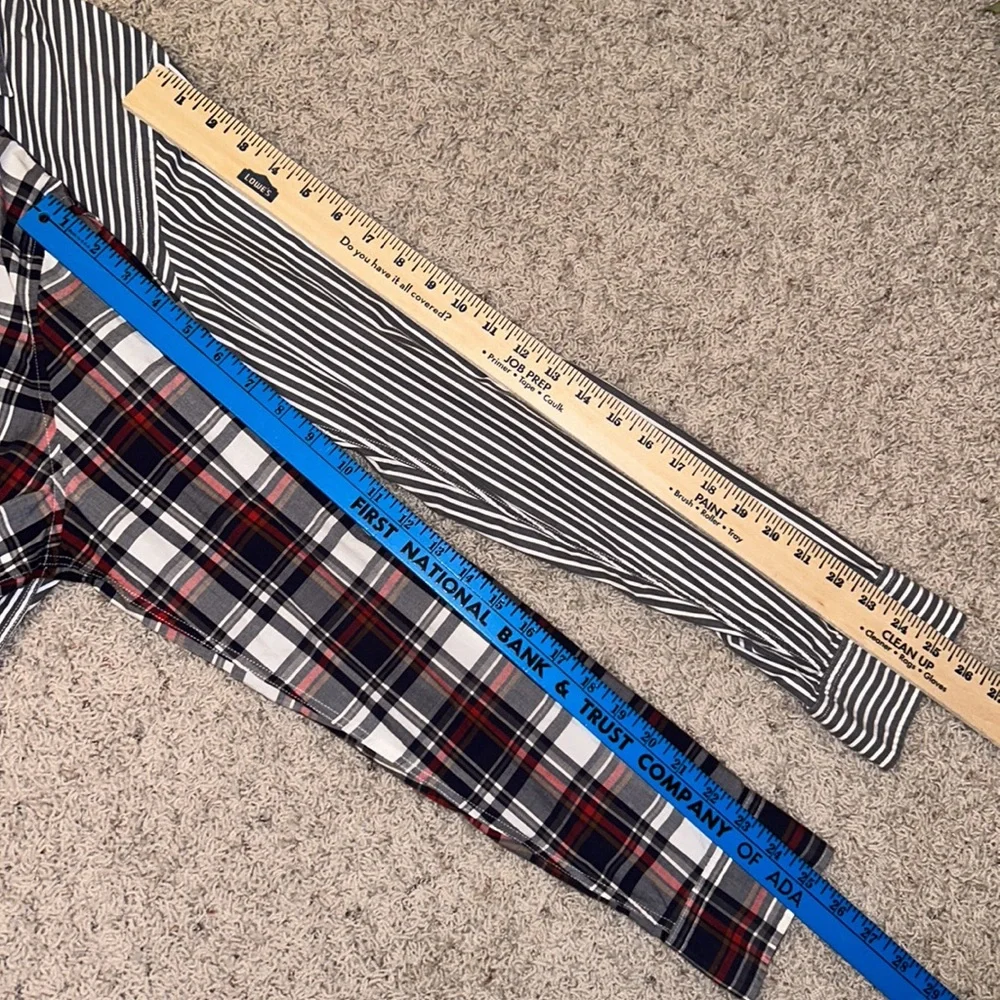 Lot of 2 AMERICAN🦅EAGLE Button Down SHIRTS Mens Large🦅1 Plaid & 1 Gray Striped - Picture 10 of 11